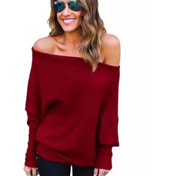 Love Is Real Couture Sweaters - LAST ONE! Batwing Off Shoulder Lightweight Sweater
